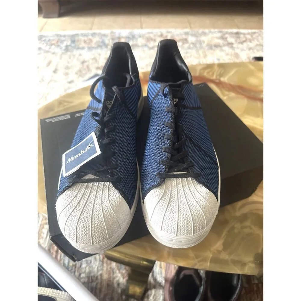 adidas Originals Superstar Bounce Primeknit Deep Blue Black Men's Size 11 NWT